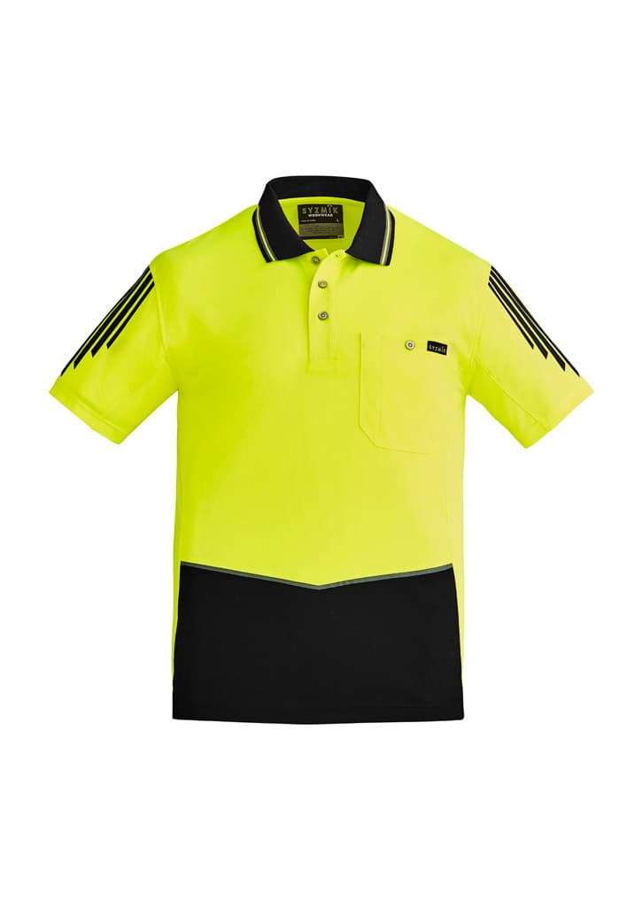 Syzmik Mens Hi Vis Flux Short Sleeve Polo