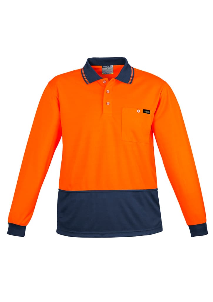 Syzmik Mens Hi Vis Comfort Back Long Sleeve Polo