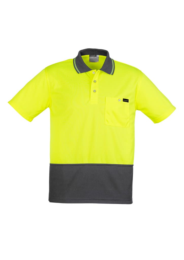 Syzmik Mens Hi Vis Comfort Back Short Sleeve Polo