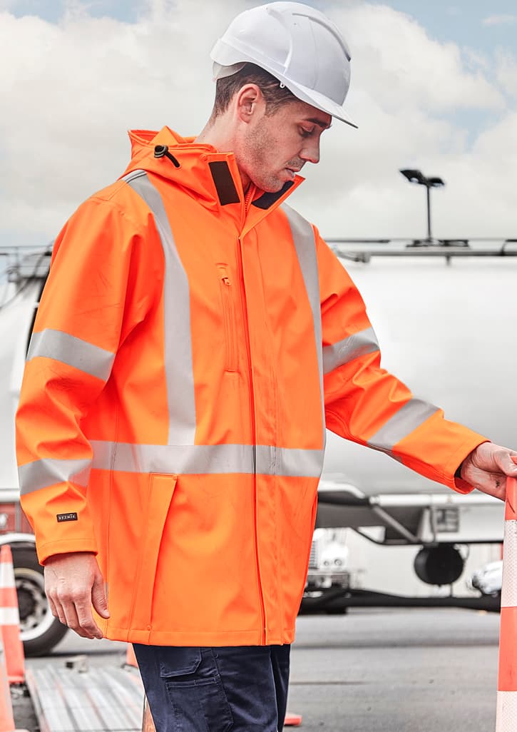 Mens TTMC-W23 Hi Vis X Back Heavy Duty Waterproof Jacket — Orange