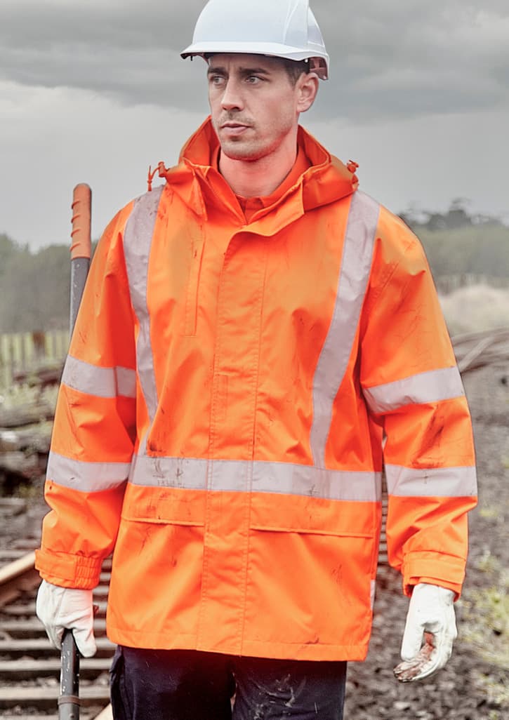 Mens TTMC-W23 Hi Vis X Back Ultralite Waterproof Jacket — Orange