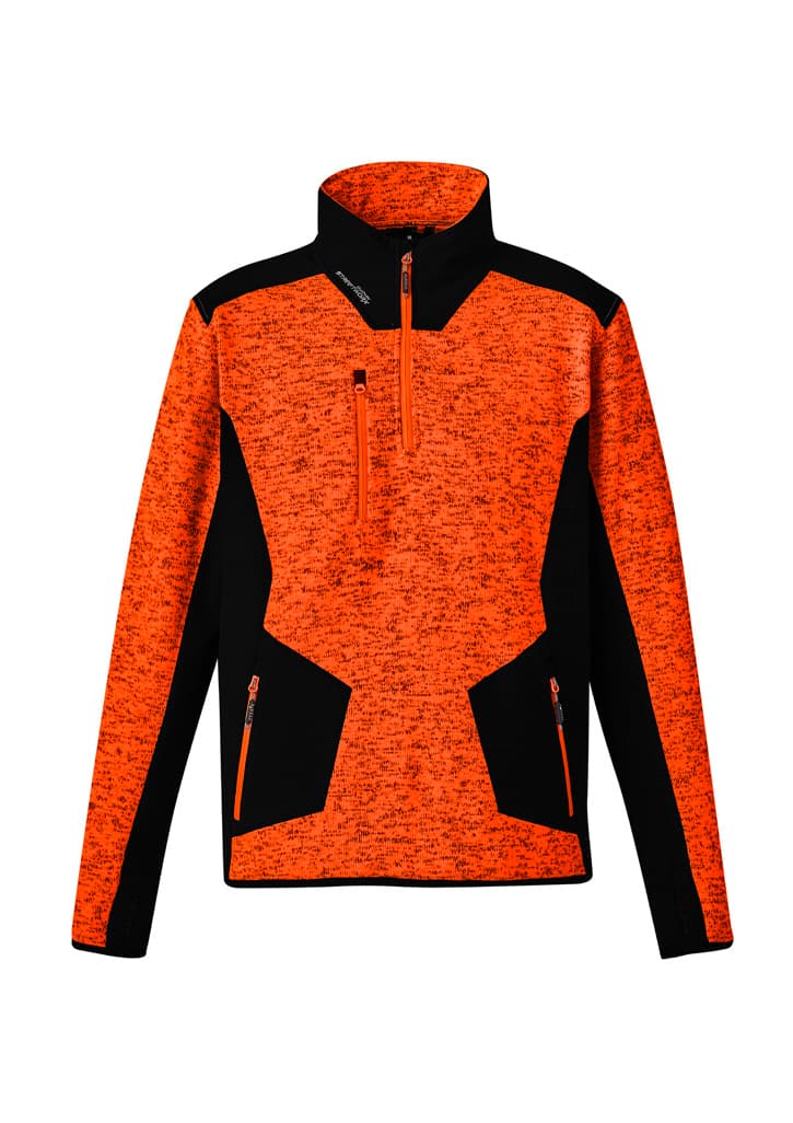 Unisex Streetworx Reinforced Knit 1/2 Zip Pullover — Fluoro Orange