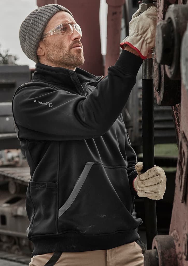 Unisex Streetworx Water Resistant 1/4 Zip Pullover — Black