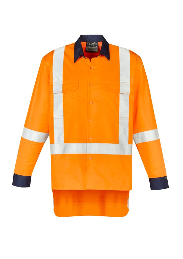 Mens TTMC-W23 X Back Work Shirt — Orange/Navy
