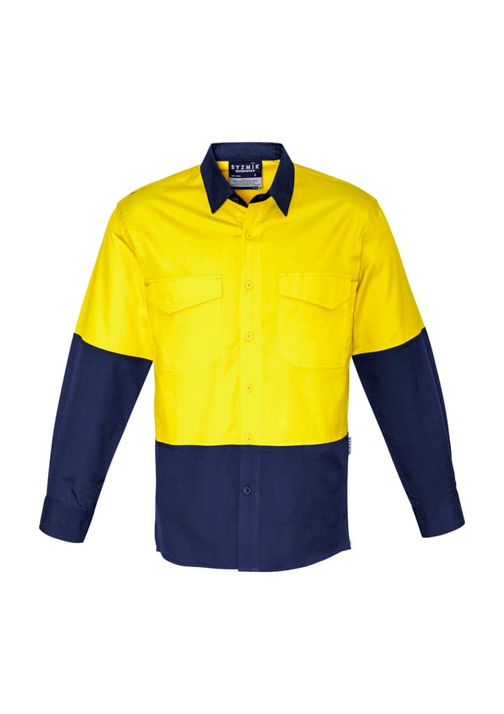 Syzmik Mens Rugged Cooling Hi Vis Long Sleeve Shirt