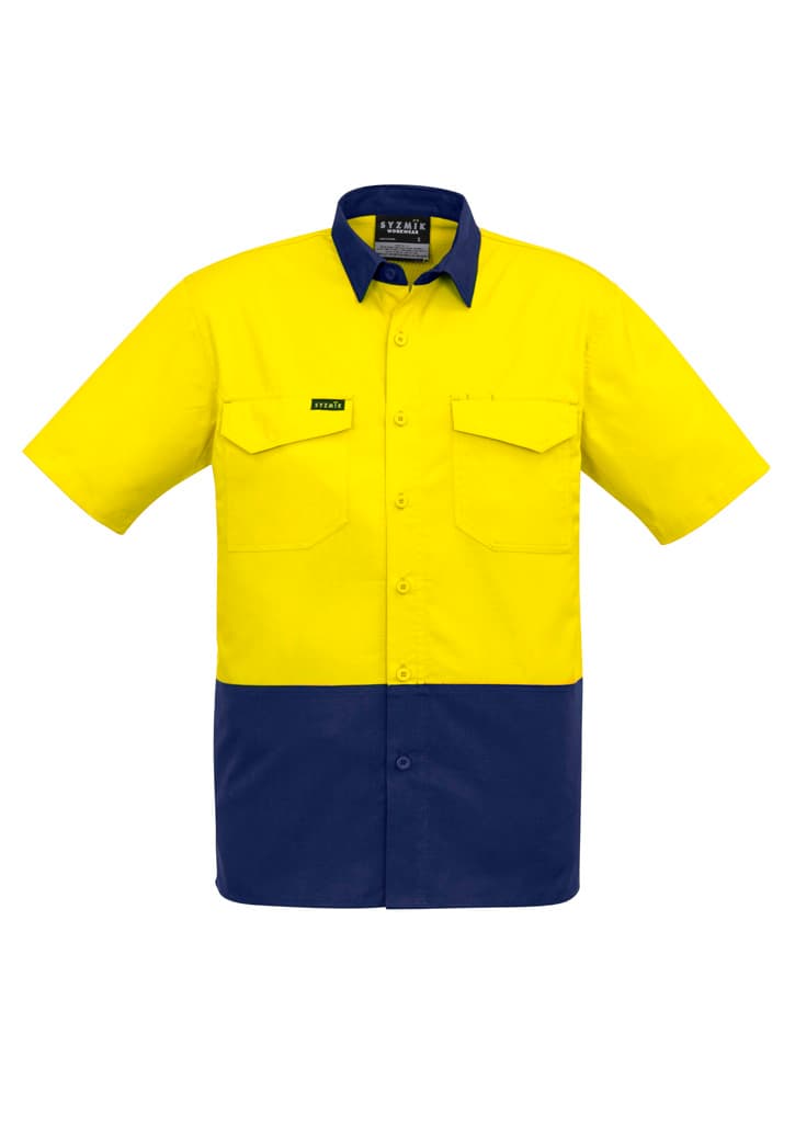 Syzmik Mens Rugged Cooling Hi Vis Short Sleeve Shirt