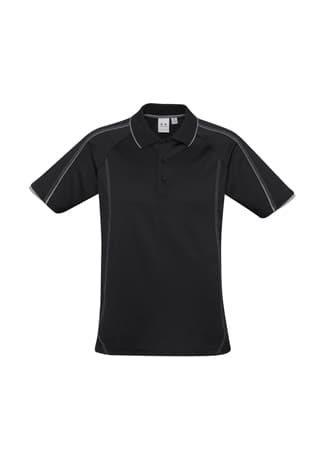 Blade Mens Short Sleeve Polo — Black/Silver Grey
