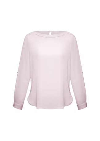 Madison Womens Boatneck Top — Blush Pink