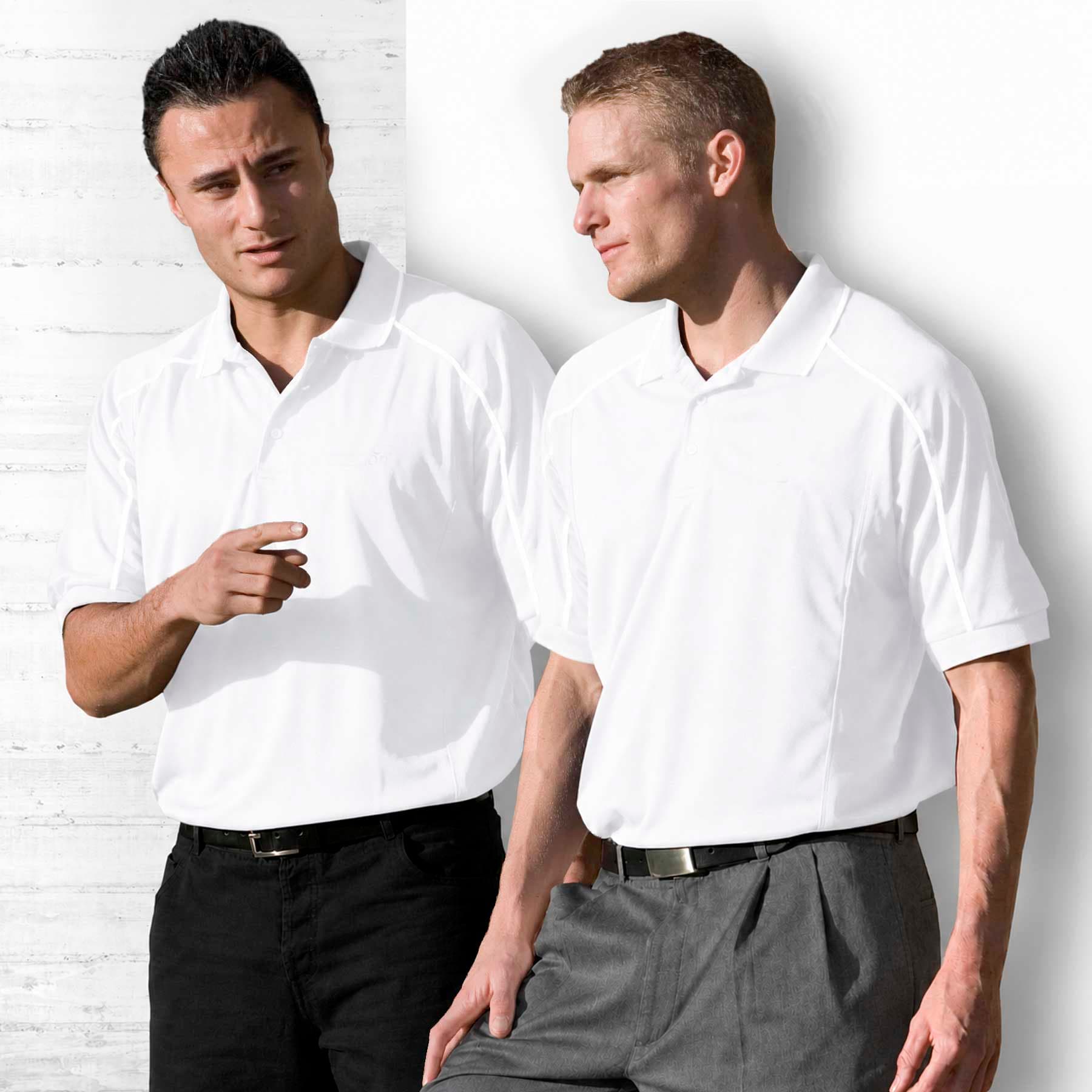 Dri Gear Eyelet Polo - Mens — White/White