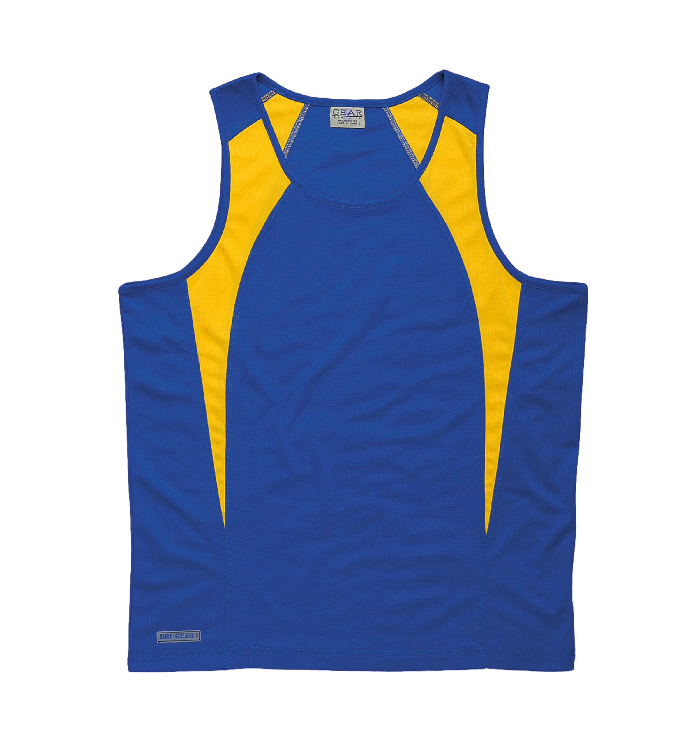 Dri Gear Spliced Zenith Singlet - Mens — Navy/Gold
