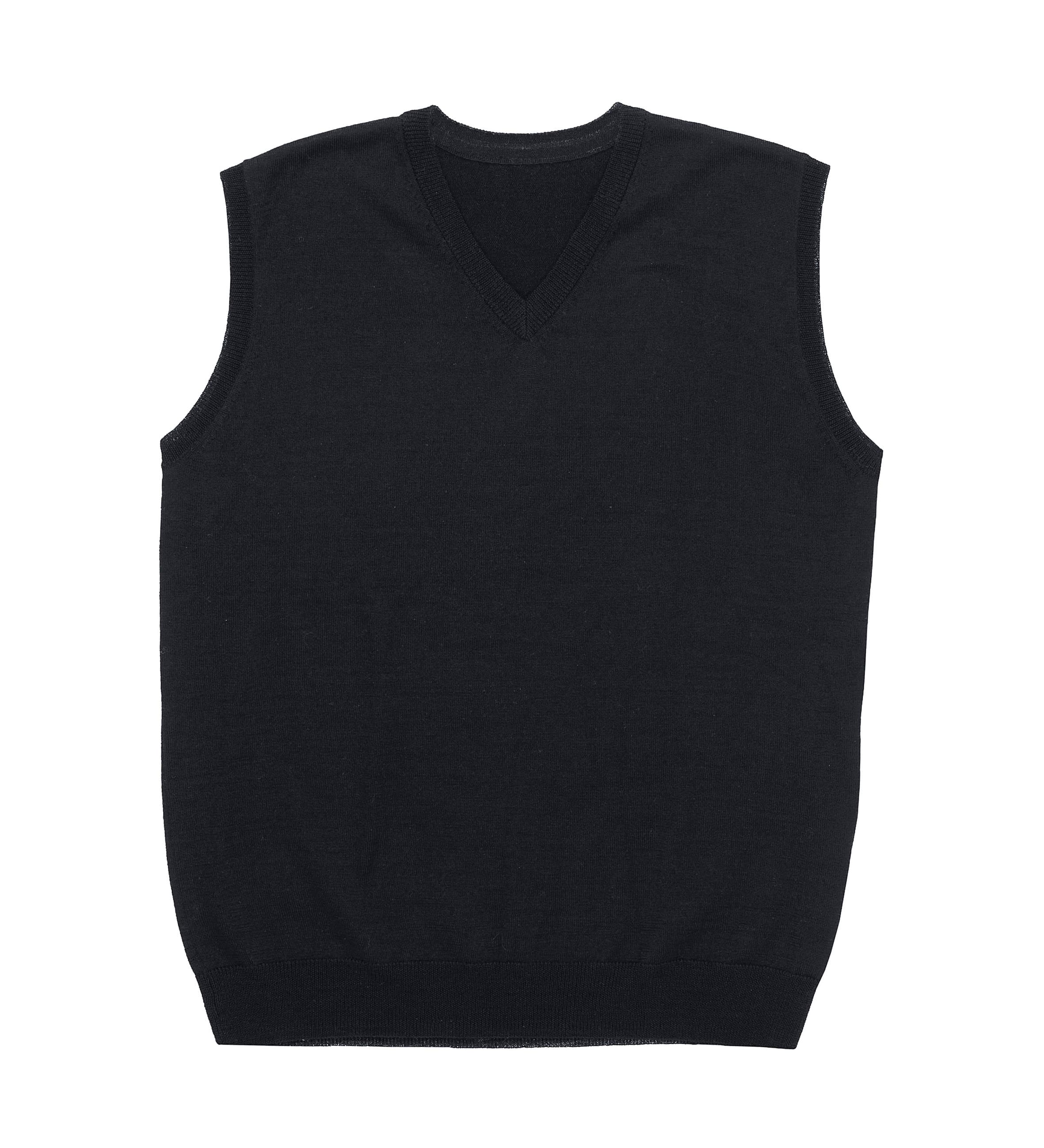 Merino Fully Fashioned Vest - Mens — Black