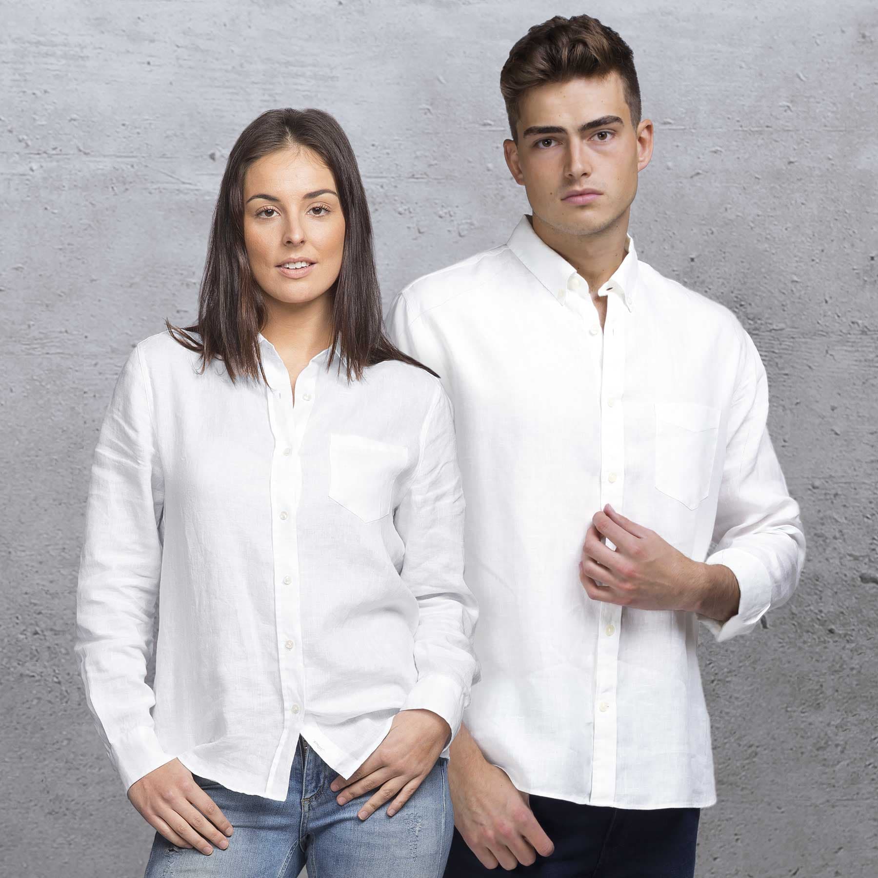 smpli Mens Linen Shirt — White
