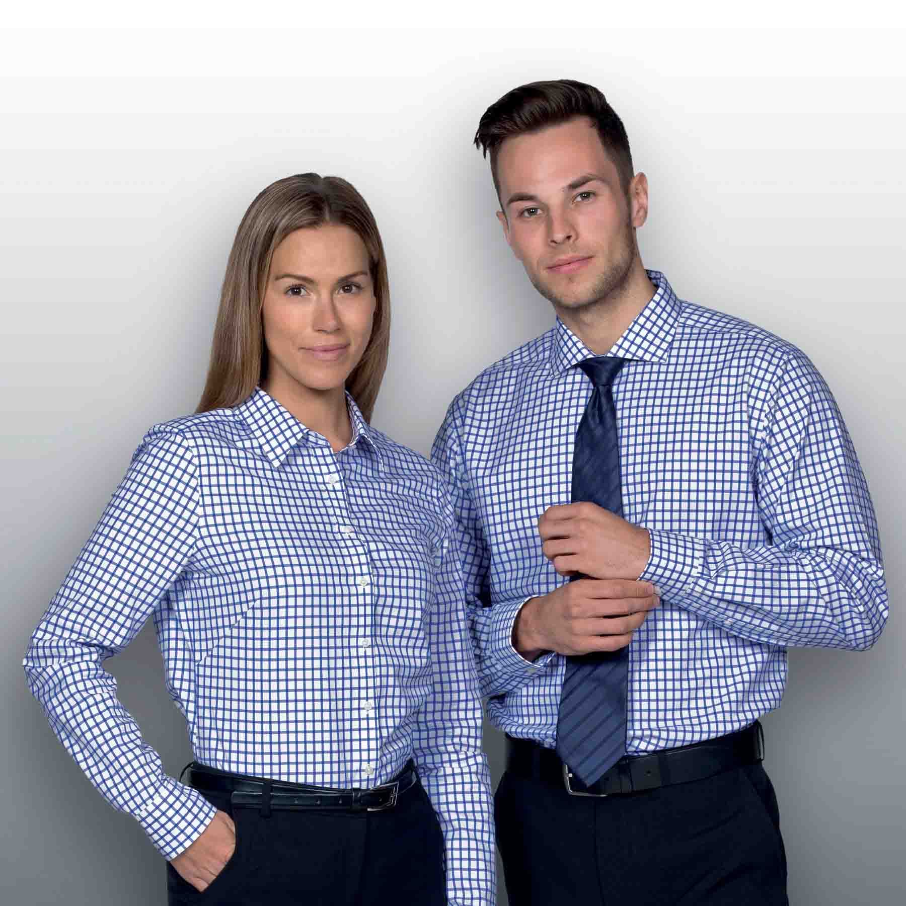 The Identity Check Shirt - Mens — French Blue/White