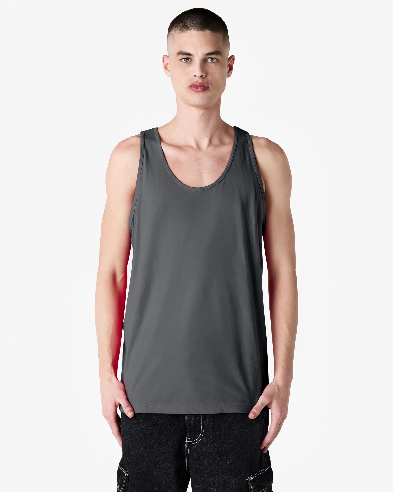 2408 American Apparel Unisex Fine Jersey Tank — Asphalt