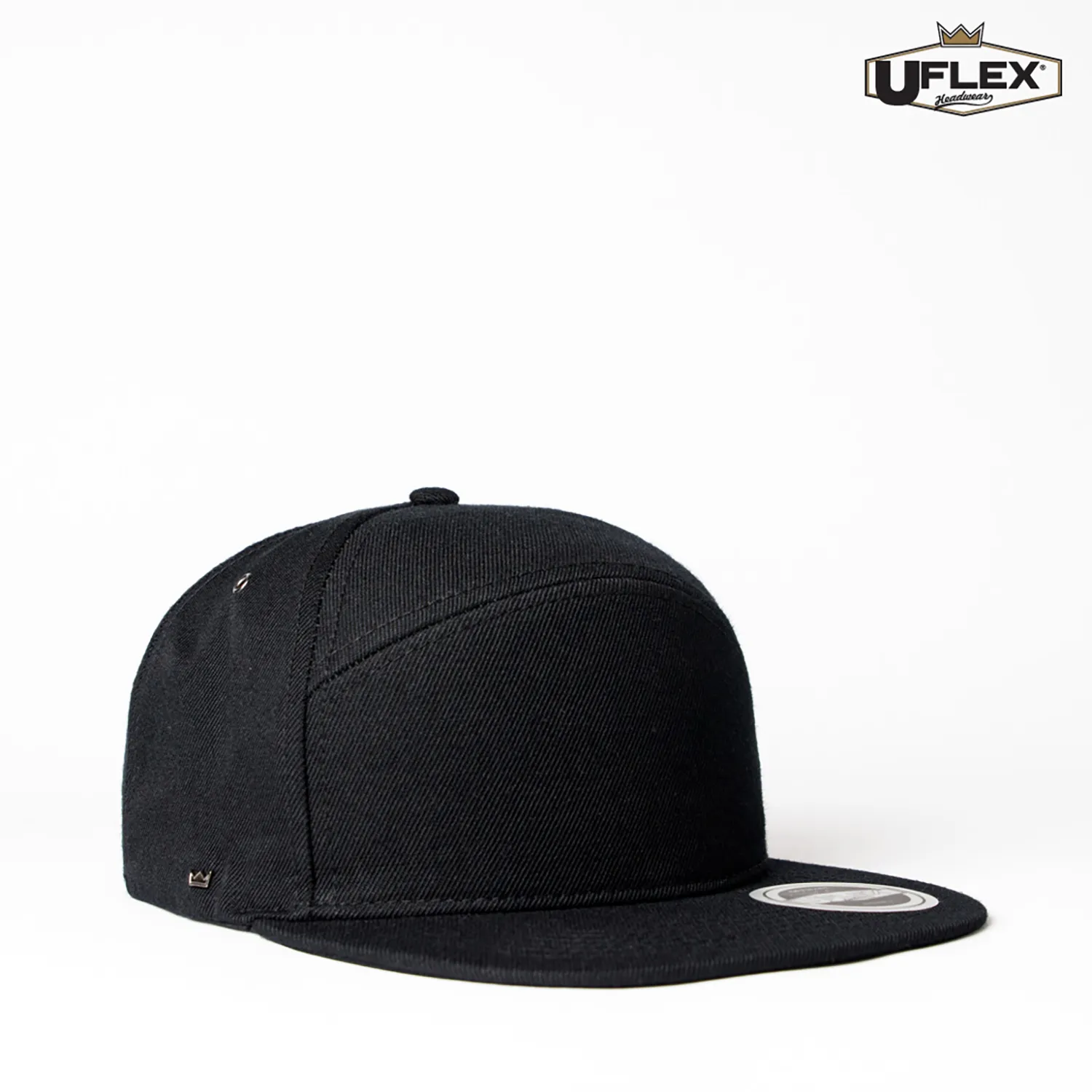 U15607 UFlex Adults Fashion 6 Panel Snapback — Black