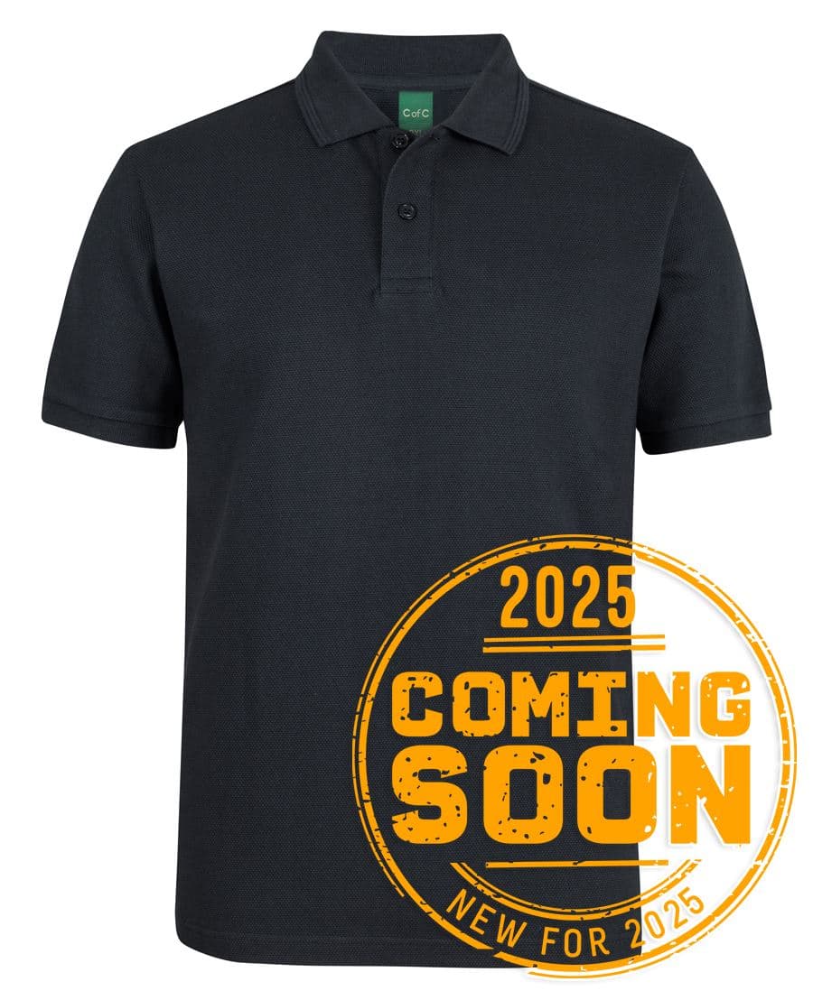 C of C 320G POPCORN COTTON POLO — Black
