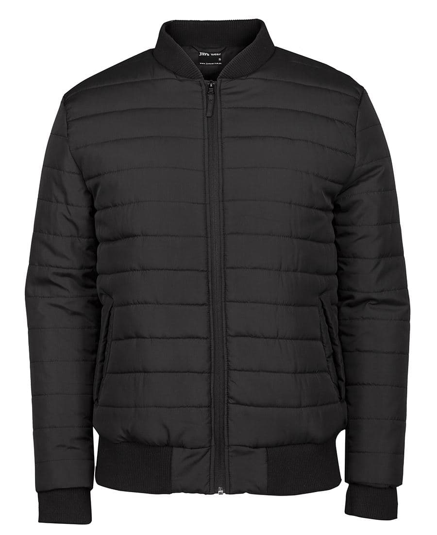 JB's PUFFER BOMBER JACKET — Black