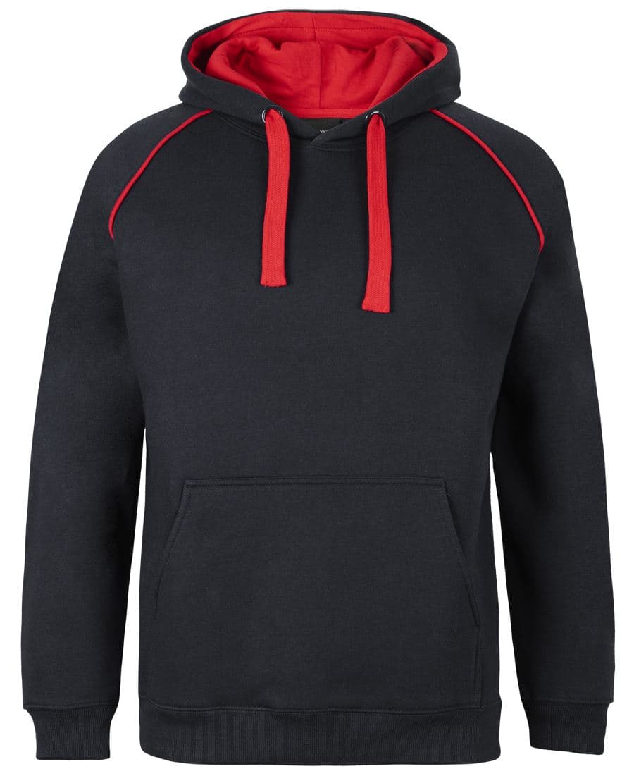 JB's Wear Contrast Fleecy Hoodie BLACK/RED-04