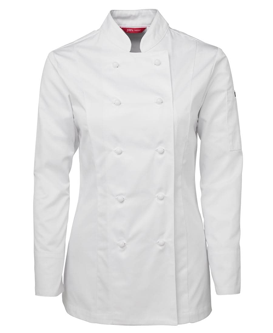 JB's LADIES L/S CHEF'S JACKET WHITE-06 — White