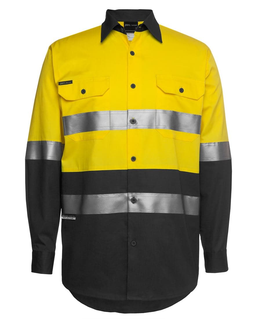 JB's Wear HV (D+n) L/S 150G W/SHIRT YELLOW/BLACK -3XS