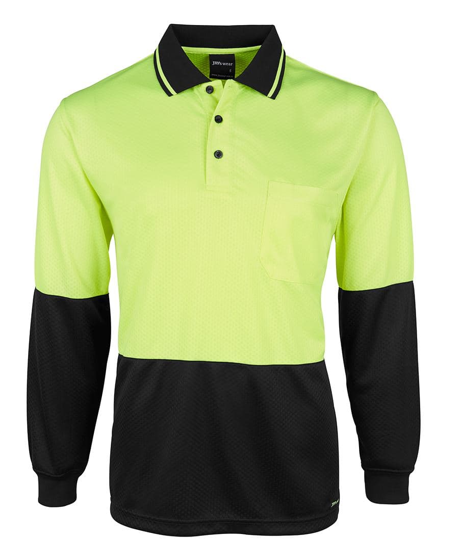 JB's HV 4602.1 L/S JACQUARD POLO — Lime/Black