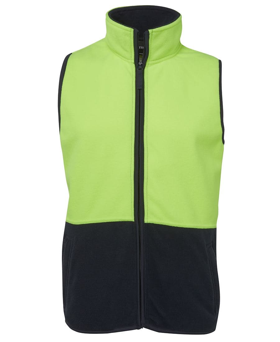 JB's HV POLAR VEST LIME/NAVY -2XS — Lime/Navy