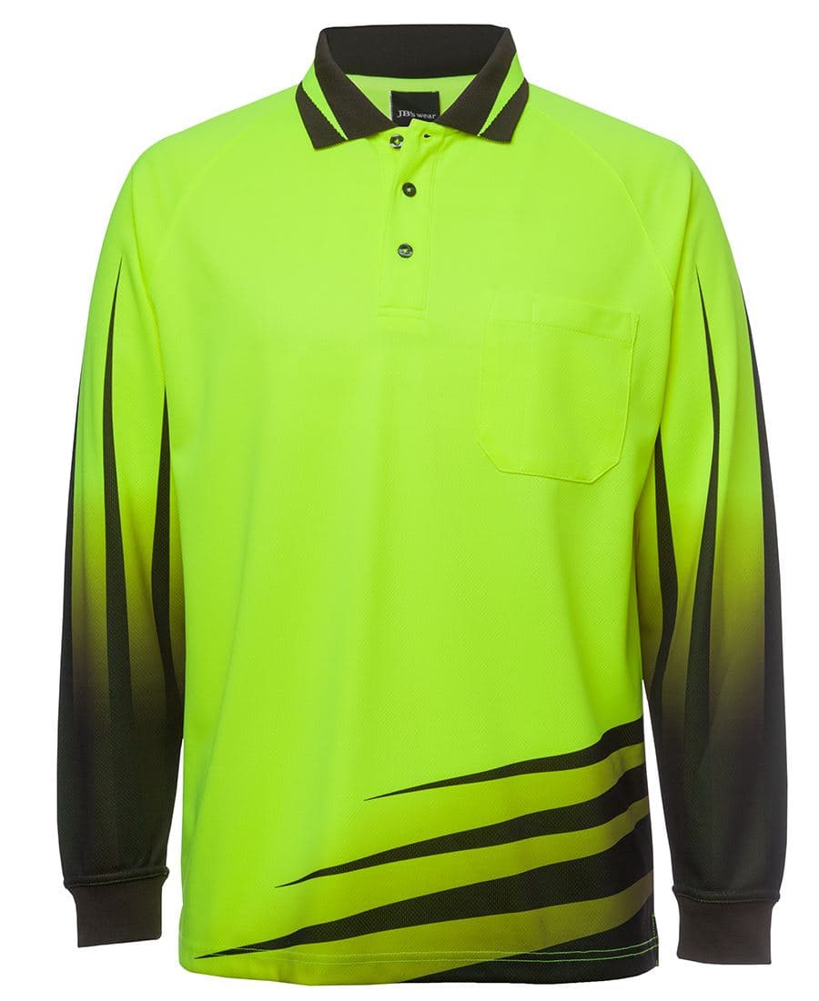 JB's HV 4602.1 L/S RIPPA SUB POLO — Lime/Black