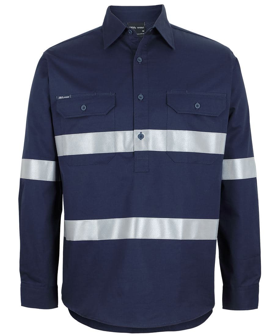 JB's CLOSE FRONT L/S 150G W/SHIRT REFLECTIVE TAPE — Navy
