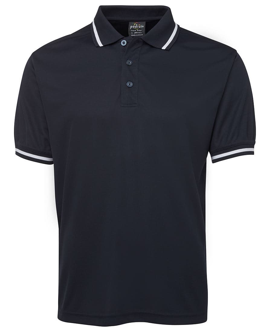 PODIUM BOLD POLO NAVY/WHITE-S — Navy/White
