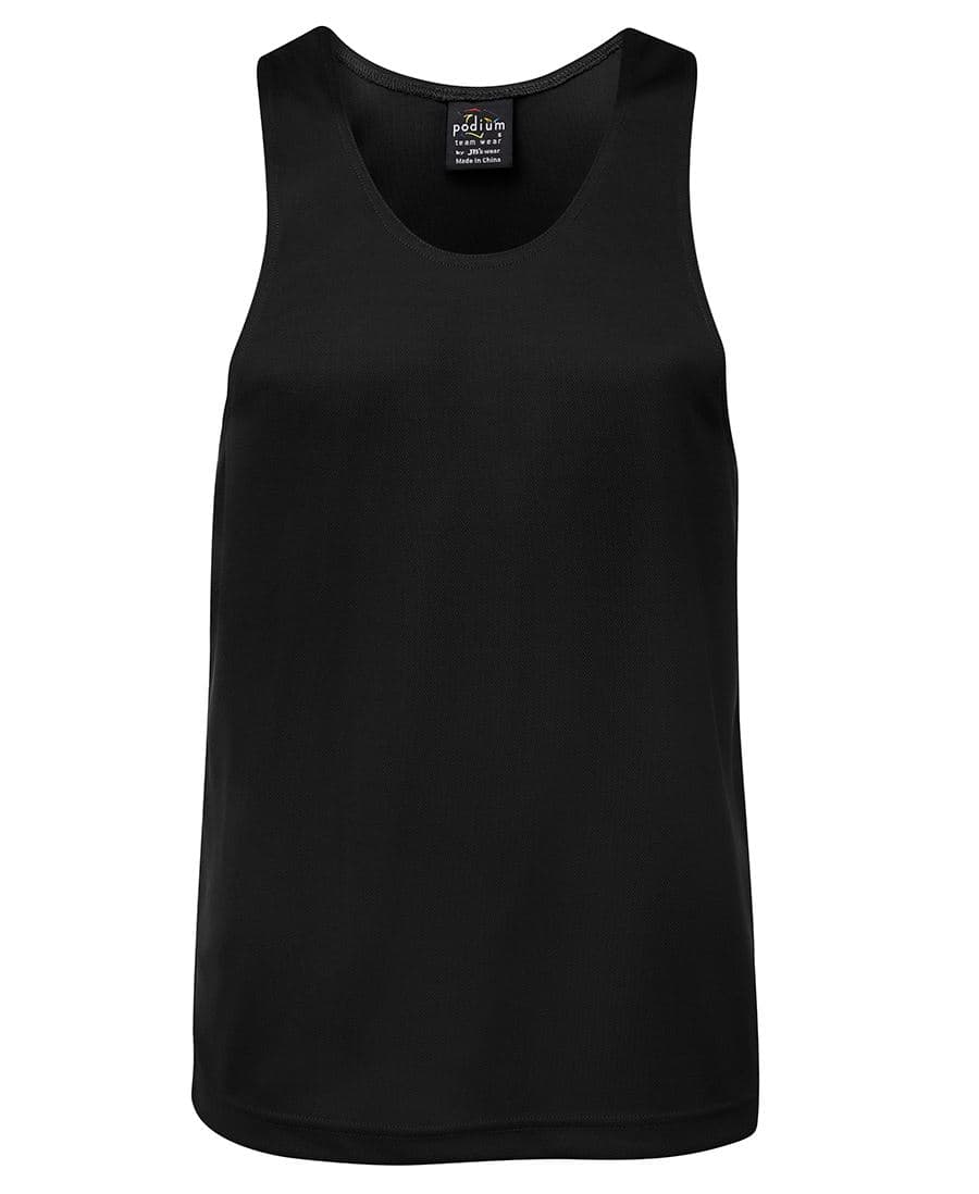 PODIUM POLY SINGLET BLACK-2XS — Black