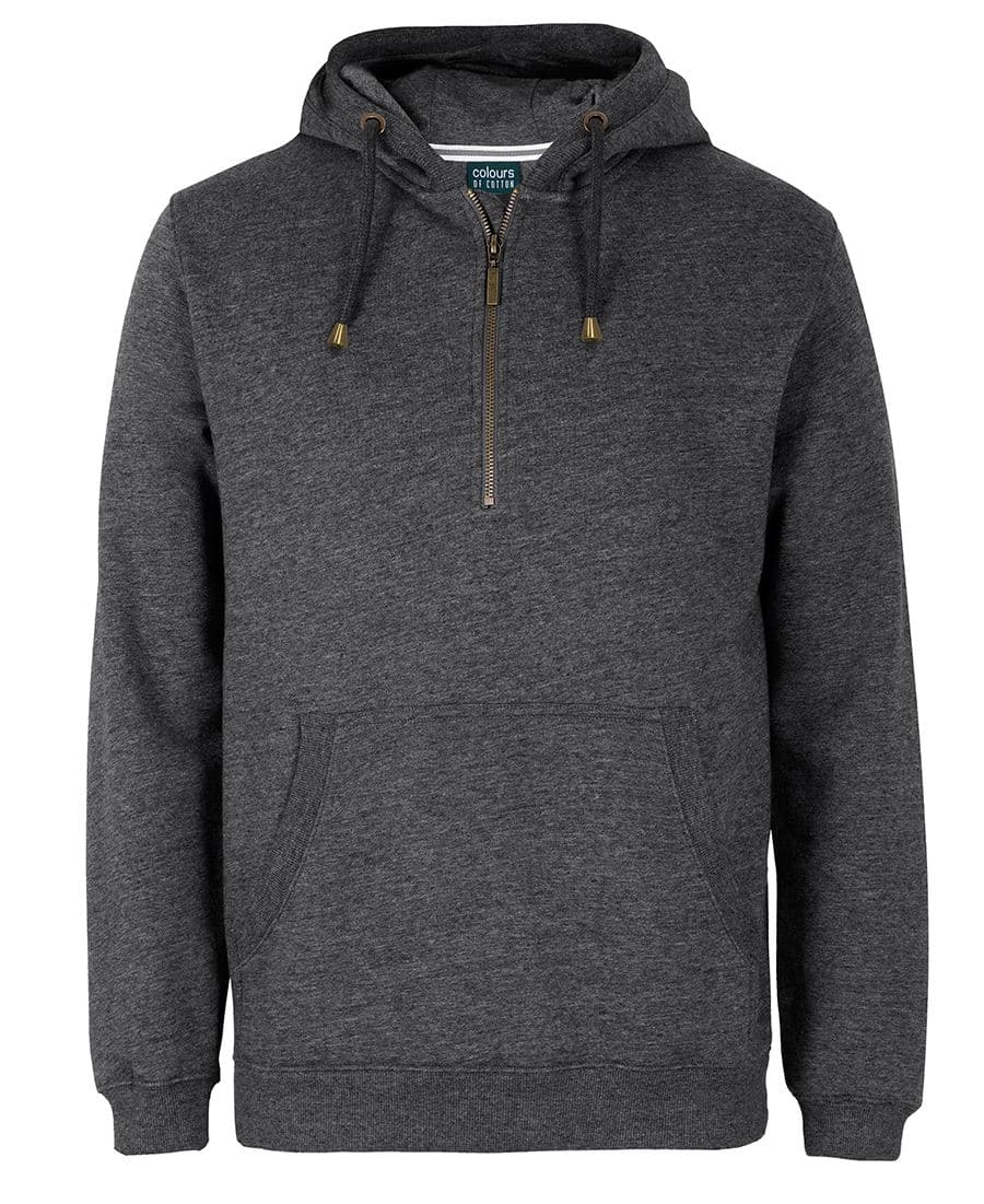 C of C BRASS 1/2 ZIP HOODIE — Graphite Marle