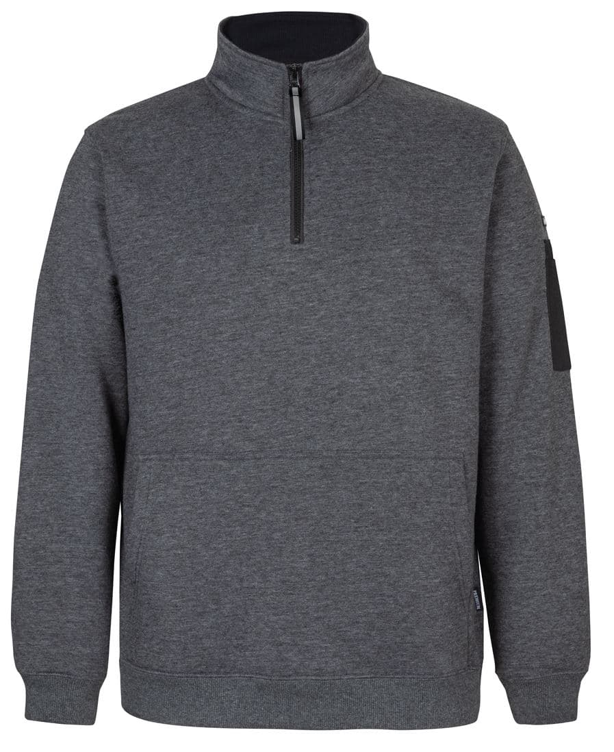 JB's Wear 350 Premium Trade 1/2 Zip Fleece Char MARLE/BLACK-2XS